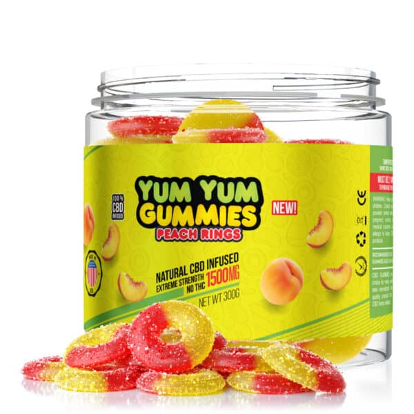 Yum Yum Gummies – CBD Infused Peach Rings