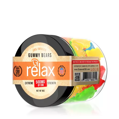 Relax Gummies – CBD Infused Gummy Bears – 500mg